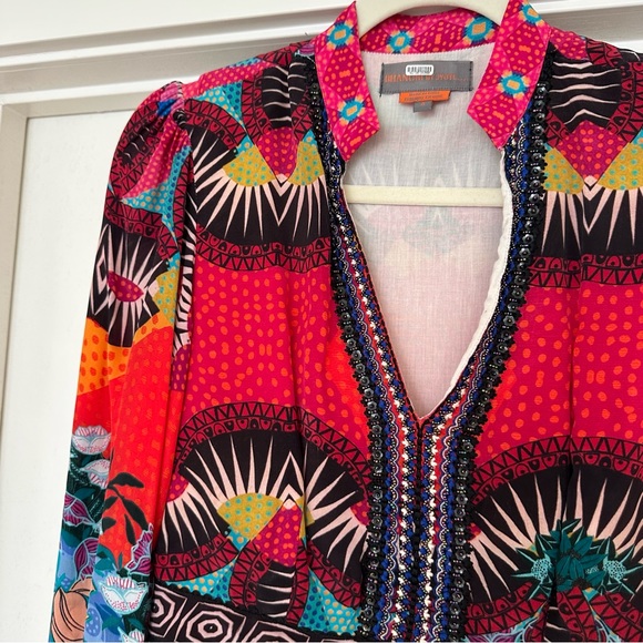 Anthropologie Bhanuni by Jyoti Ronika Beaded V-Neck Maxi Dress - Picture 10 of 16